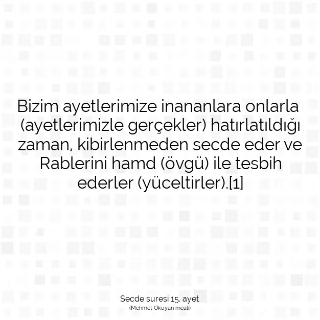 Ayetbul | Kuran Mealleri | Quran | Secde suresi 15. ayet