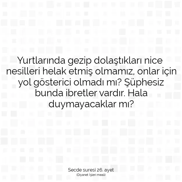 Ayetbul | Kuran Mealleri | Quran | Secde suresi 26. ayet