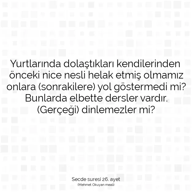 Ayetbul | Kuran Mealleri | Quran | Secde suresi 26. ayet