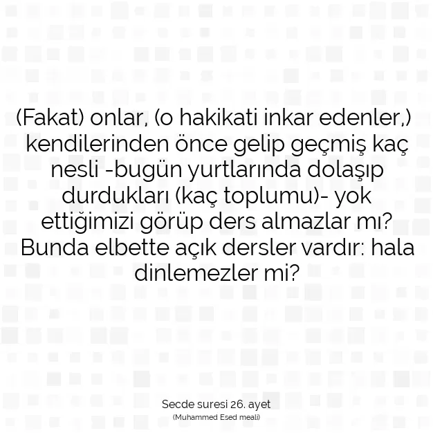 Ayetbul | Kuran Mealleri | Quran | Secde suresi 26. ayet