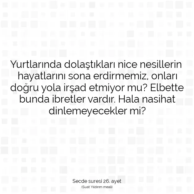 Ayetbul | Kuran Mealleri | Quran | Secde suresi 26. ayet