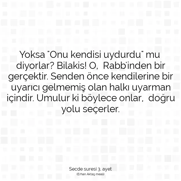 Ayetbul | Kuran Mealleri | Quran | Secde suresi 3. ayet