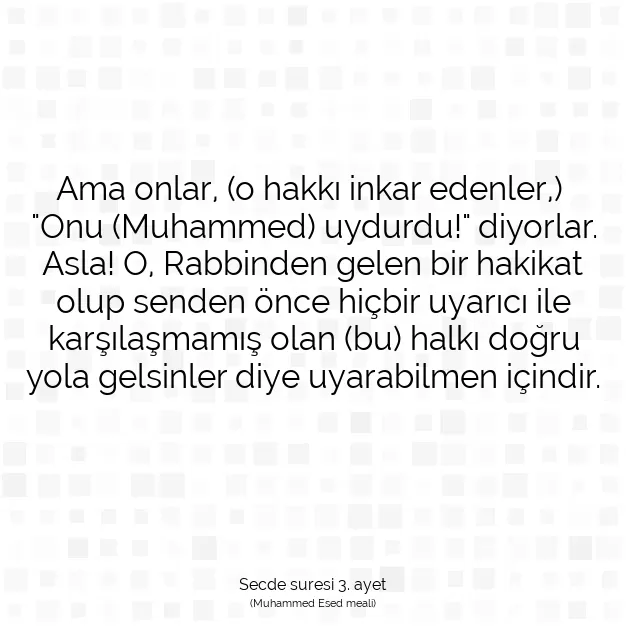 Ayetbul | Kuran Mealleri | Quran | Secde suresi 3. ayet