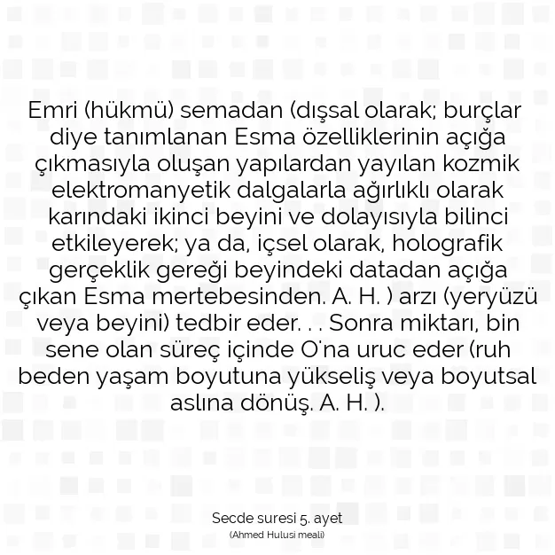 Ayetbul | Kuran Mealleri | Quran | Secde suresi 5. ayet