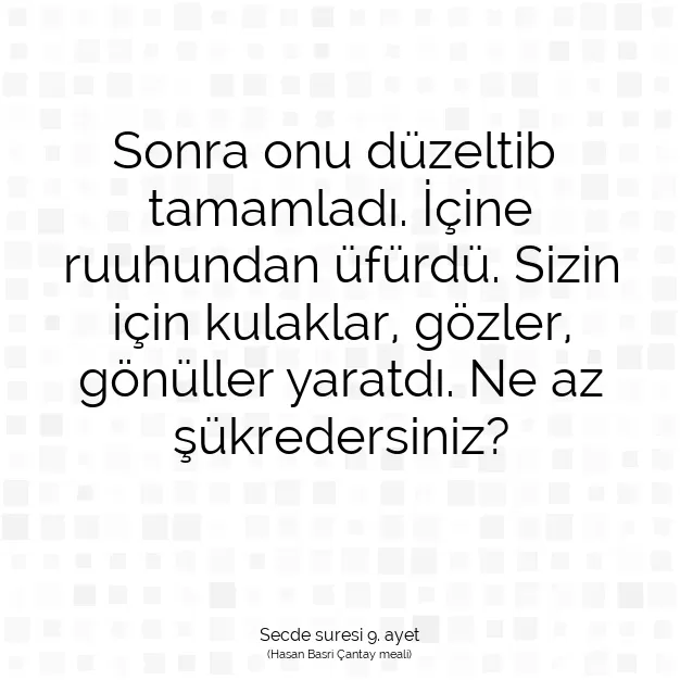 Ayetbul | Kuran Mealleri | Quran | Secde suresi 9. ayet