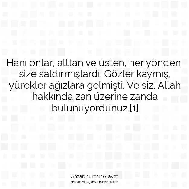 Ayetbul | Kuran Mealleri | Quran | Ahzab suresi 10. ayet