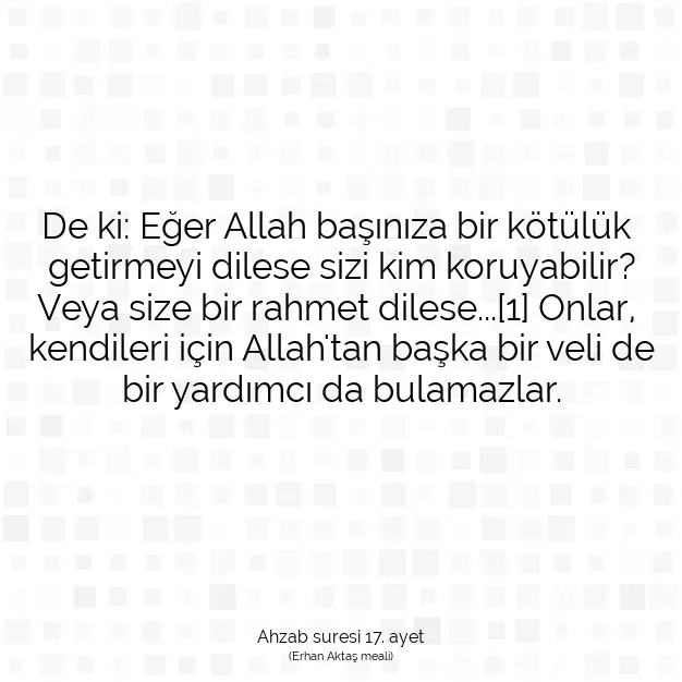 Ayetbul | Kuran Mealleri | Quran | Ahzab suresi 17. ayet