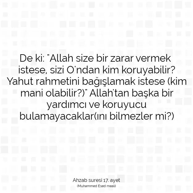 Ayetbul | Kuran Mealleri | Quran | Ahzab suresi 17. ayet