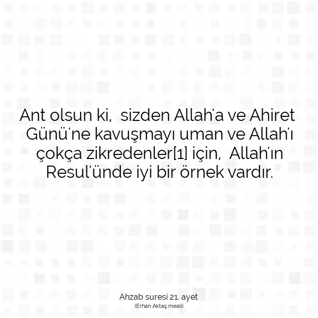 Ayetbul | Kuran Mealleri | Quran | Ahzab suresi 21. ayet