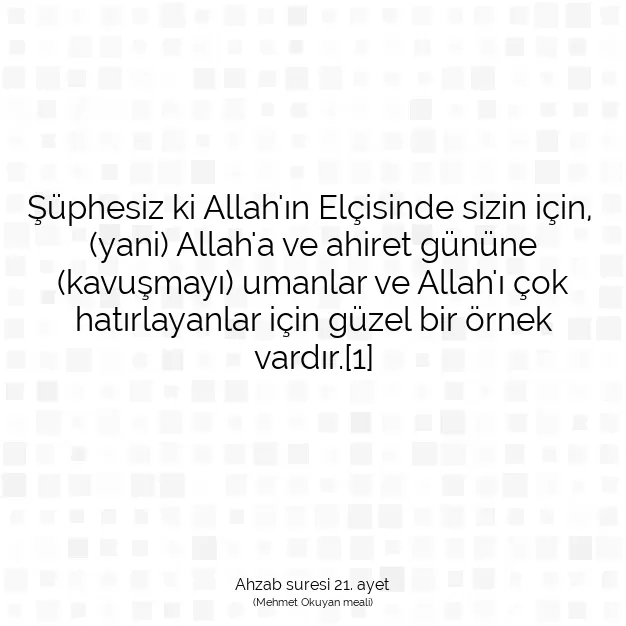 Ayetbul | Kuran Mealleri | Quran | Ahzab suresi 21. ayet