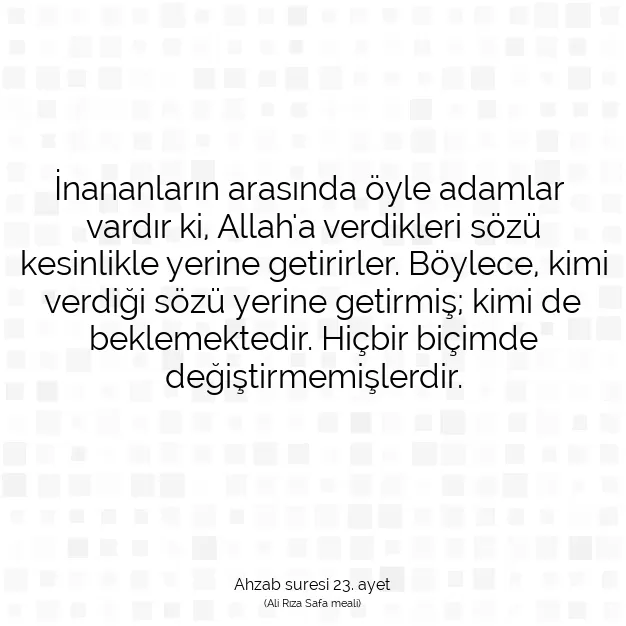 Ayetbul | Kuran Mealleri | Quran | Ahzab suresi 23. ayet