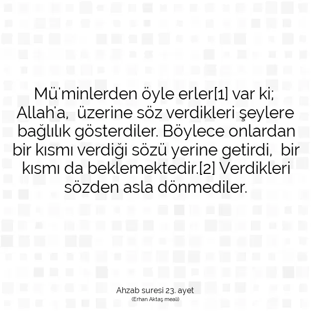 Ayetbul | Kuran Mealleri | Quran | Ahzab suresi 23. ayet