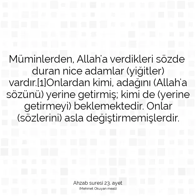 Ayetbul | Kuran Mealleri | Quran | Ahzab suresi 23. ayet