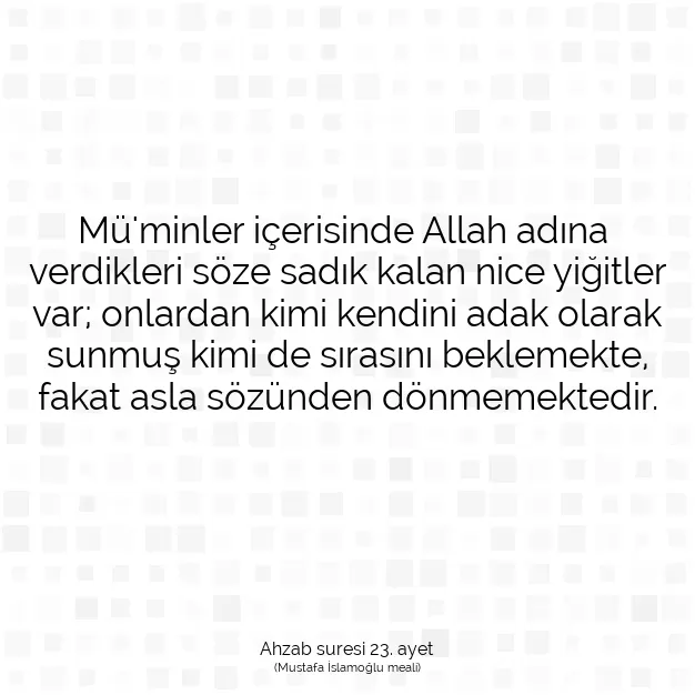 Ayetbul | Kuran Mealleri | Quran | Ahzab suresi 23. ayet