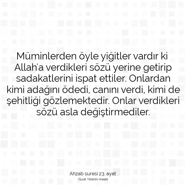 Ayetbul | Kuran Mealleri | Quran | Ahzab suresi 23. ayet