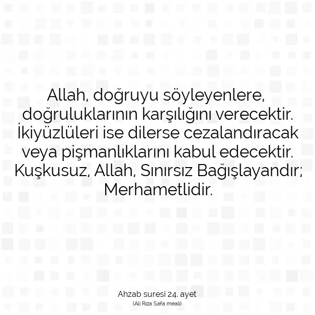 Ayetbul | Kuran Mealleri | Quran | Ahzab suresi 24. ayet