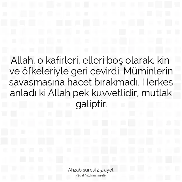 Ayetbul | Kuran Mealleri | Quran | Ahzab suresi 25. ayet