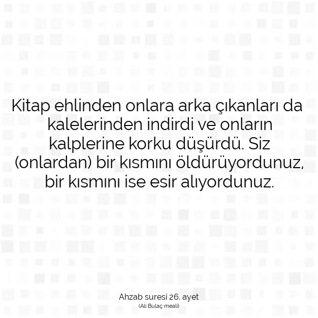 Ayetbul | Kuran Mealleri | Quran | Ahzab suresi 26. ayet