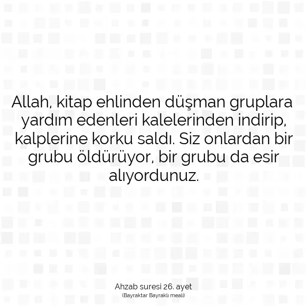 Ayetbul | Kuran Mealleri | Quran | Ahzab suresi 26. ayet