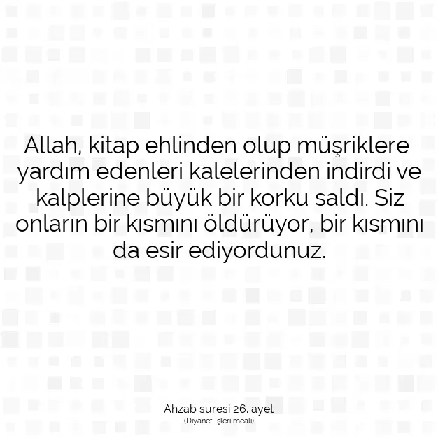 Ayetbul | Kuran Mealleri | Quran | Ahzab suresi 26. ayet