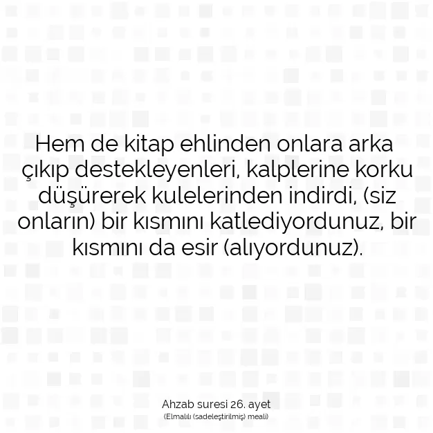 Ayetbul | Kuran Mealleri | Quran | Ahzab suresi 26. ayet