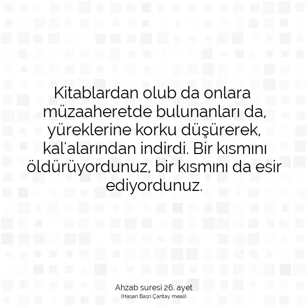 Ayetbul | Kuran Mealleri | Quran | Ahzab suresi 26. ayet