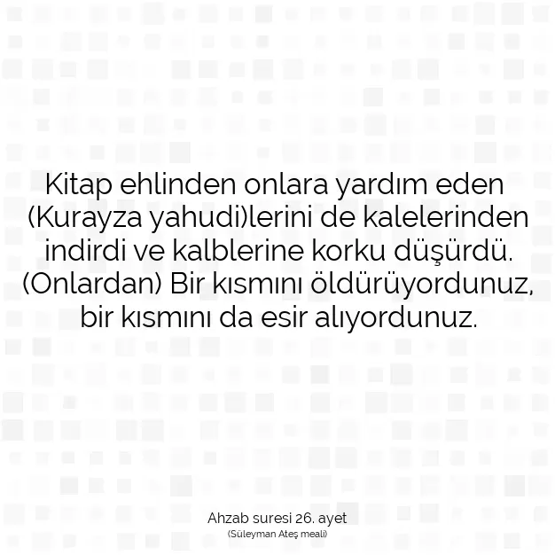 Ayetbul | Kuran Mealleri | Quran | Ahzab suresi 26. ayet