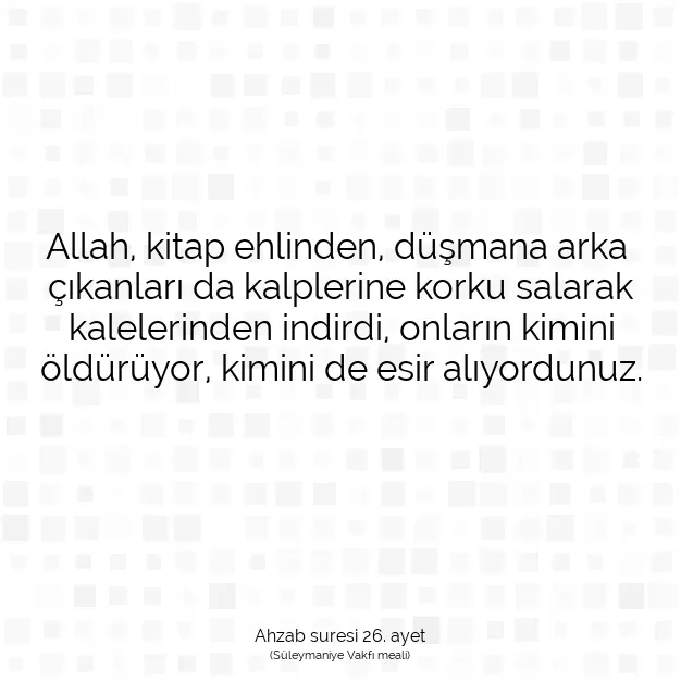 Ayetbul | Kuran Mealleri | Quran | Ahzab suresi 26. ayet