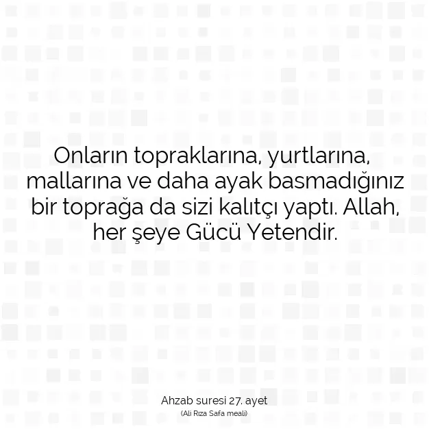 Ayetbul | Kuran Mealleri | Quran | Ahzab suresi 27. ayet