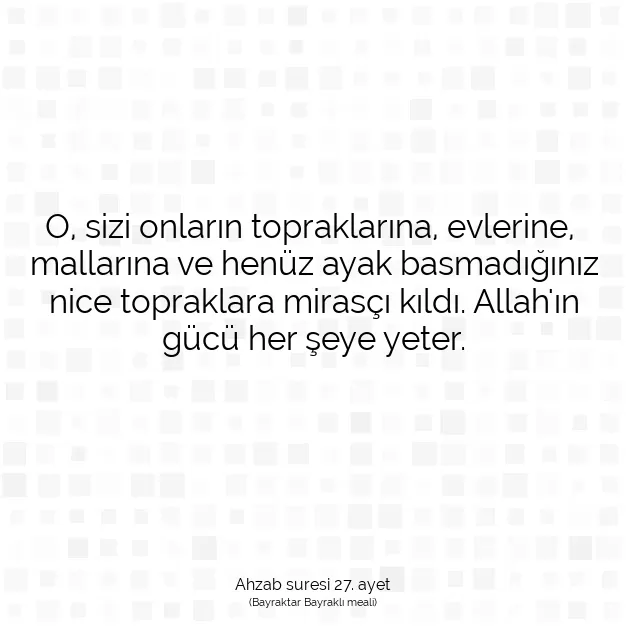 Ayetbul | Kuran Mealleri | Quran | Ahzab suresi 27. ayet