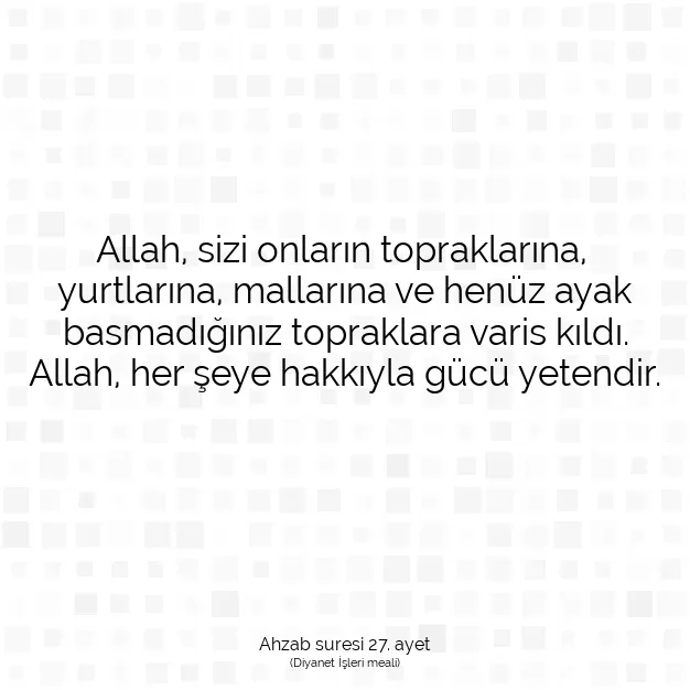 Ayetbul | Kuran Mealleri | Quran | Ahzab suresi 27. ayet