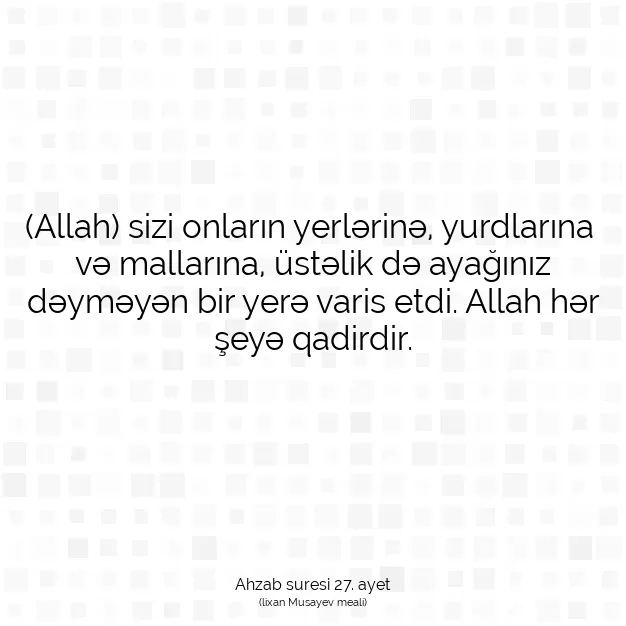 Ayetbul | Kuran Mealleri | Quran | Ahzab suresi 27. ayet