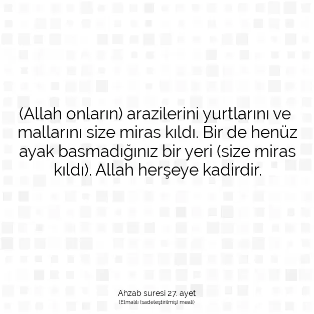 Ayetbul | Kuran Mealleri | Quran | Ahzab suresi 27. ayet