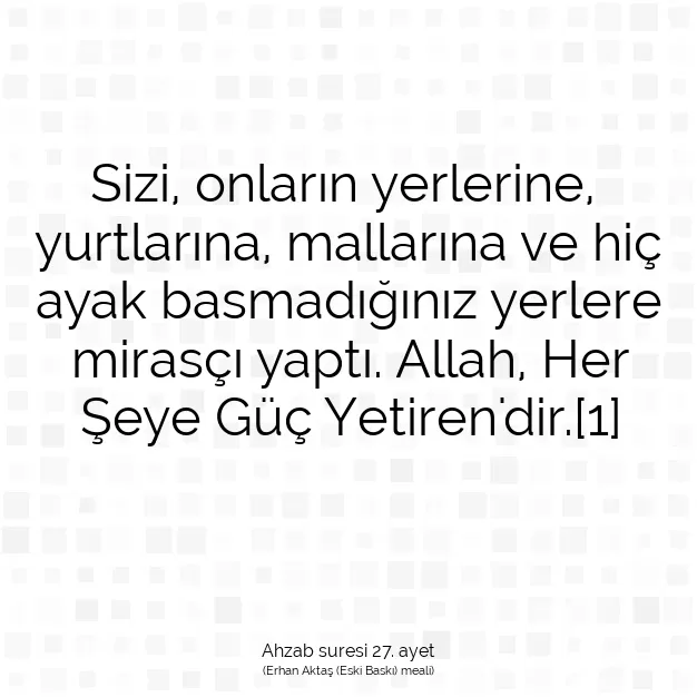 Ayetbul | Kuran Mealleri | Quran | Ahzab suresi 27. ayet