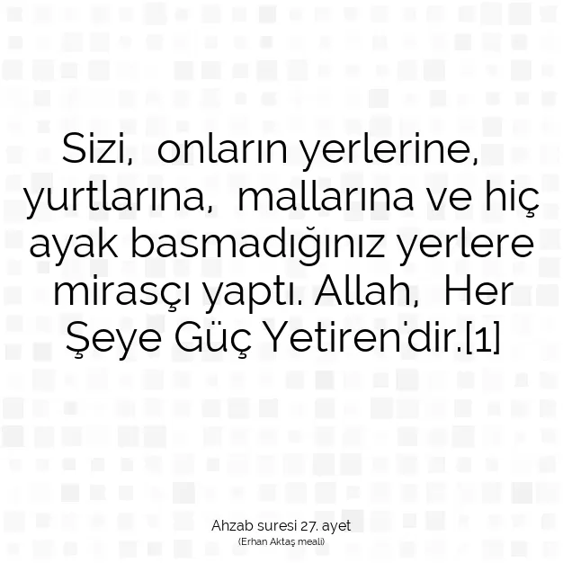 Ayetbul | Kuran Mealleri | Quran | Ahzab suresi 27. ayet