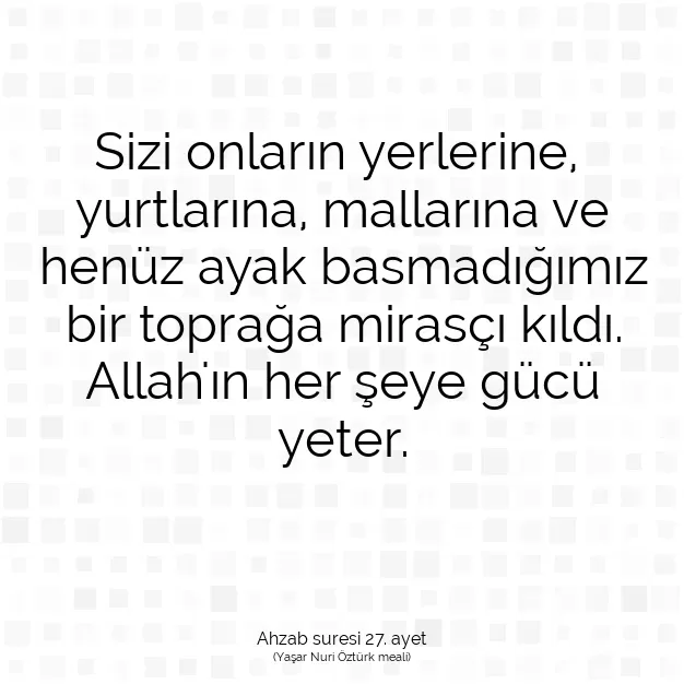 Ayetbul | Kuran Mealleri | Quran | Ahzab suresi 27. ayet