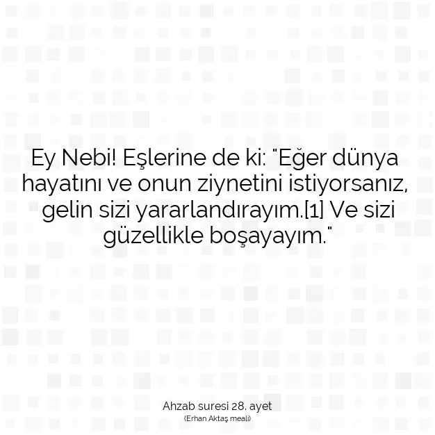 Ayetbul | Kuran Mealleri | Quran | Ahzab suresi 28. ayet