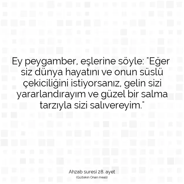 Ayetbul | Kuran Mealleri | Quran | Ahzab suresi 28. ayet