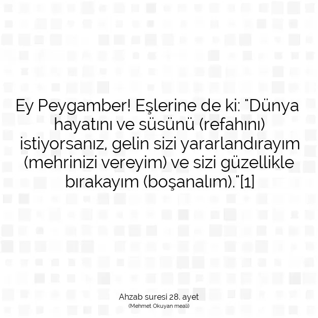 Ayetbul | Kuran Mealleri | Quran | Ahzab suresi 28. ayet