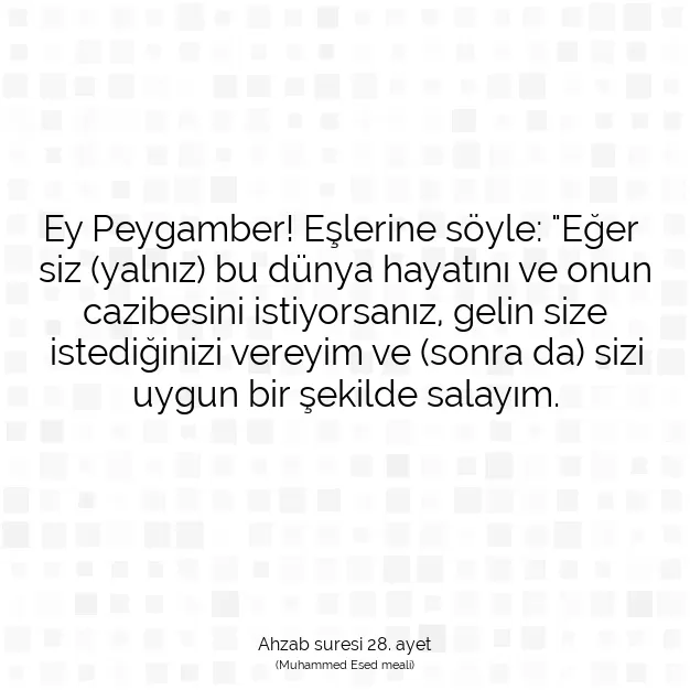 Ayetbul | Kuran Mealleri | Quran | Ahzab suresi 28. ayet