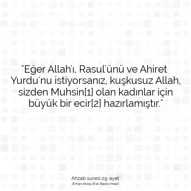 Ayetbul | Kuran Mealleri | Quran | Ahzab suresi 29. ayet