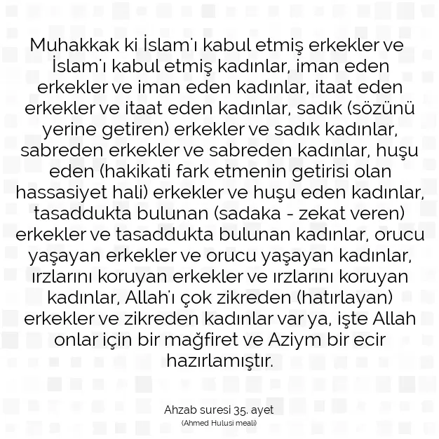 Ayetbul | Kuran Mealleri | Quran | Ahzab suresi 35. ayet