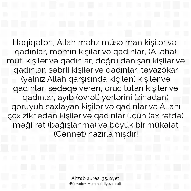 Ayetbul | Kuran Mealleri | Quran | Ahzab suresi 35. ayet