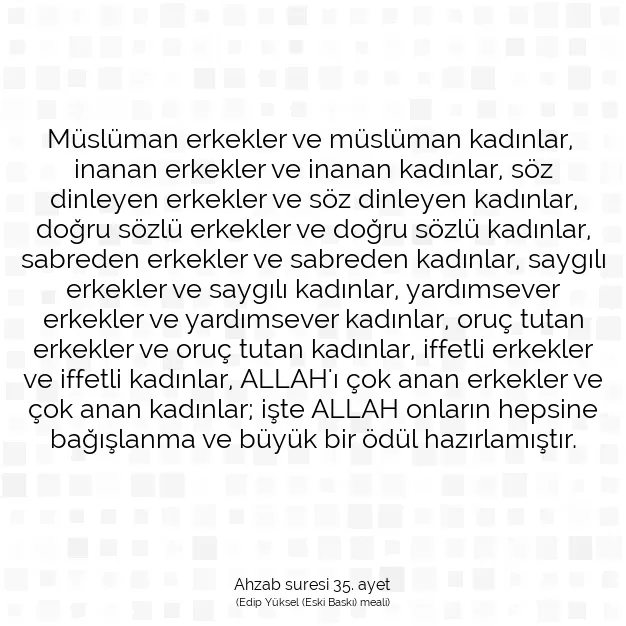 Ayetbul | Kuran Mealleri | Quran | Ahzab suresi 35. ayet