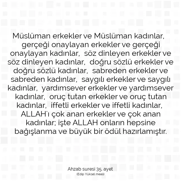 Ayetbul | Kuran Mealleri | Quran | Ahzab suresi 35. ayet