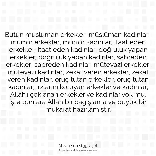 Ayetbul | Kuran Mealleri | Quran | Ahzab suresi 35. ayet