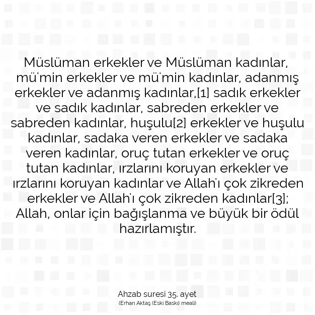 Ayetbul | Kuran Mealleri | Quran | Ahzab suresi 35. ayet