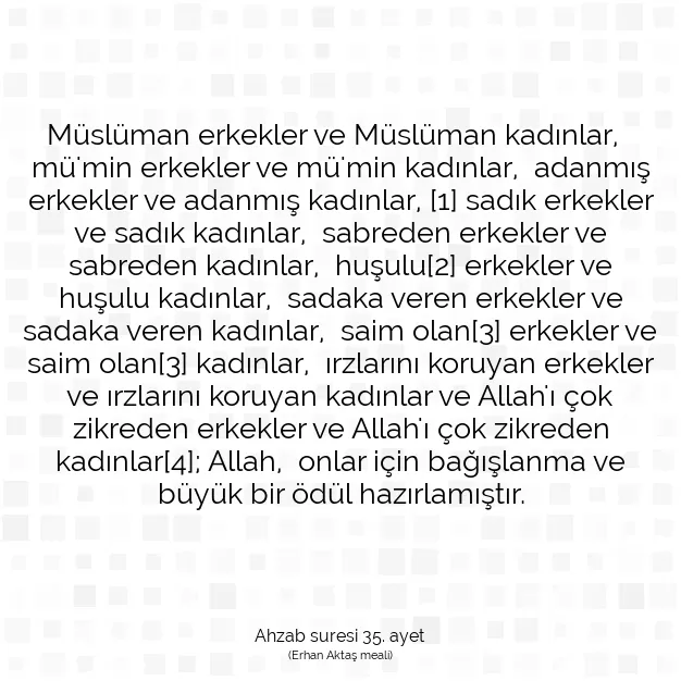 Ayetbul | Kuran Mealleri | Quran | Ahzab suresi 35. ayet