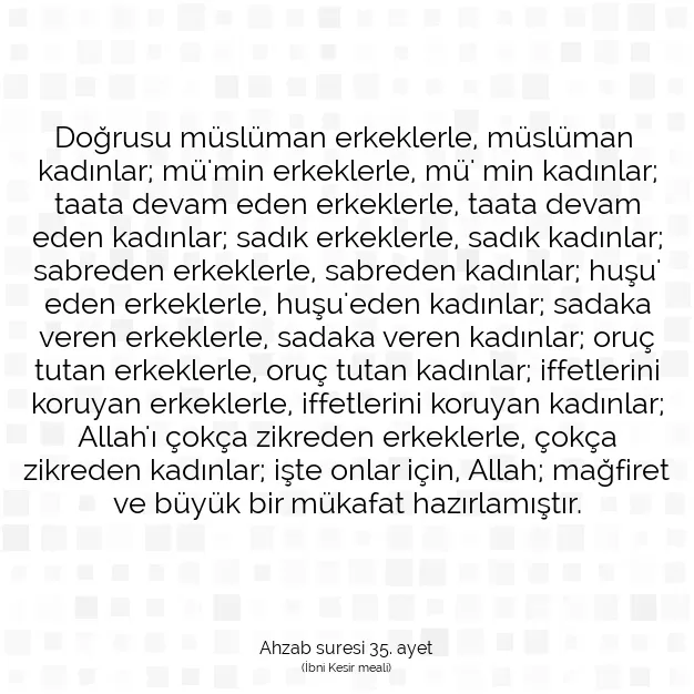 Ayetbul | Kuran Mealleri | Quran | Ahzab suresi 35. ayet