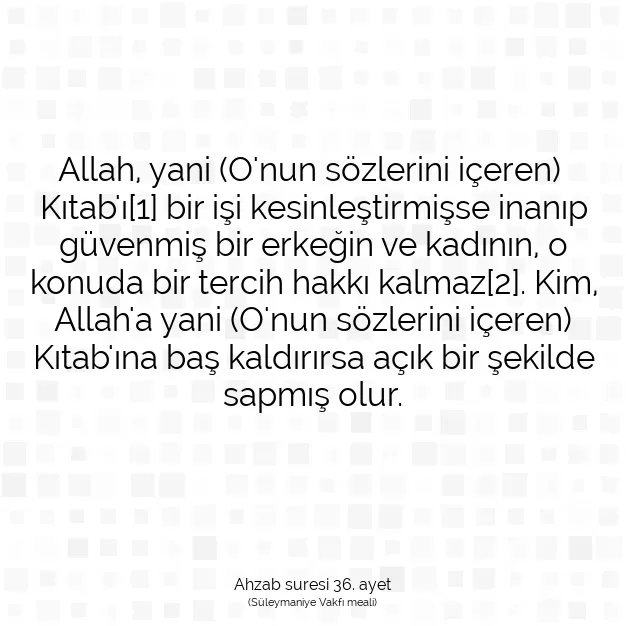 Ayetbul | Kuran Mealleri | Quran | Ahzab suresi 36. ayet